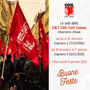 orari CdLT CGIL Forlì Cesena periodo natalizio